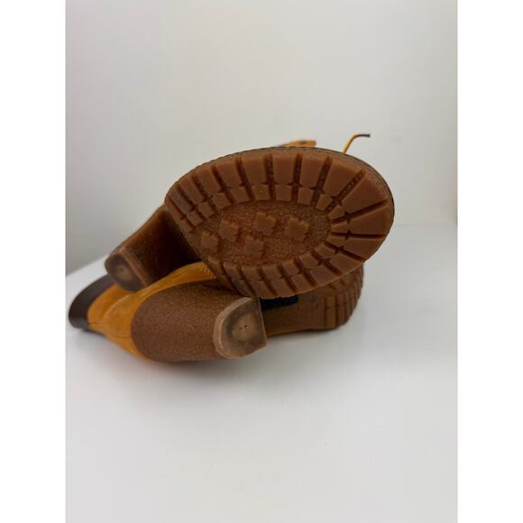 TIMBERLAND Glancy Women's Bootie 7.5 Tan Leather Block Heel Ankle Boots 8715A - Picture 7 of 9